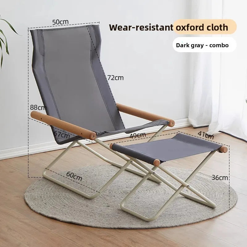 Outdoor folding chairs, portable camping chairs, solid wood armrest reclining chairs, beach chairs, horse stools, folding stools