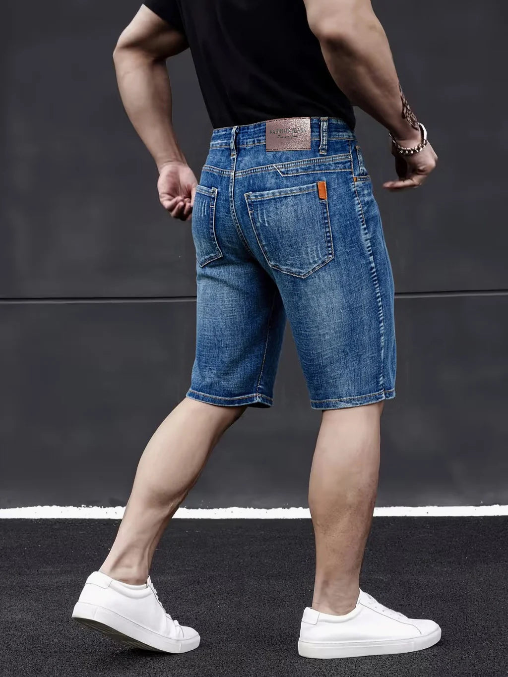 2026 Summer Shorts Jeans Men Denim Pants Stretch Dark Blue Fashion Design Men's Jeans Slim Straight Male Short Jeans Hombre