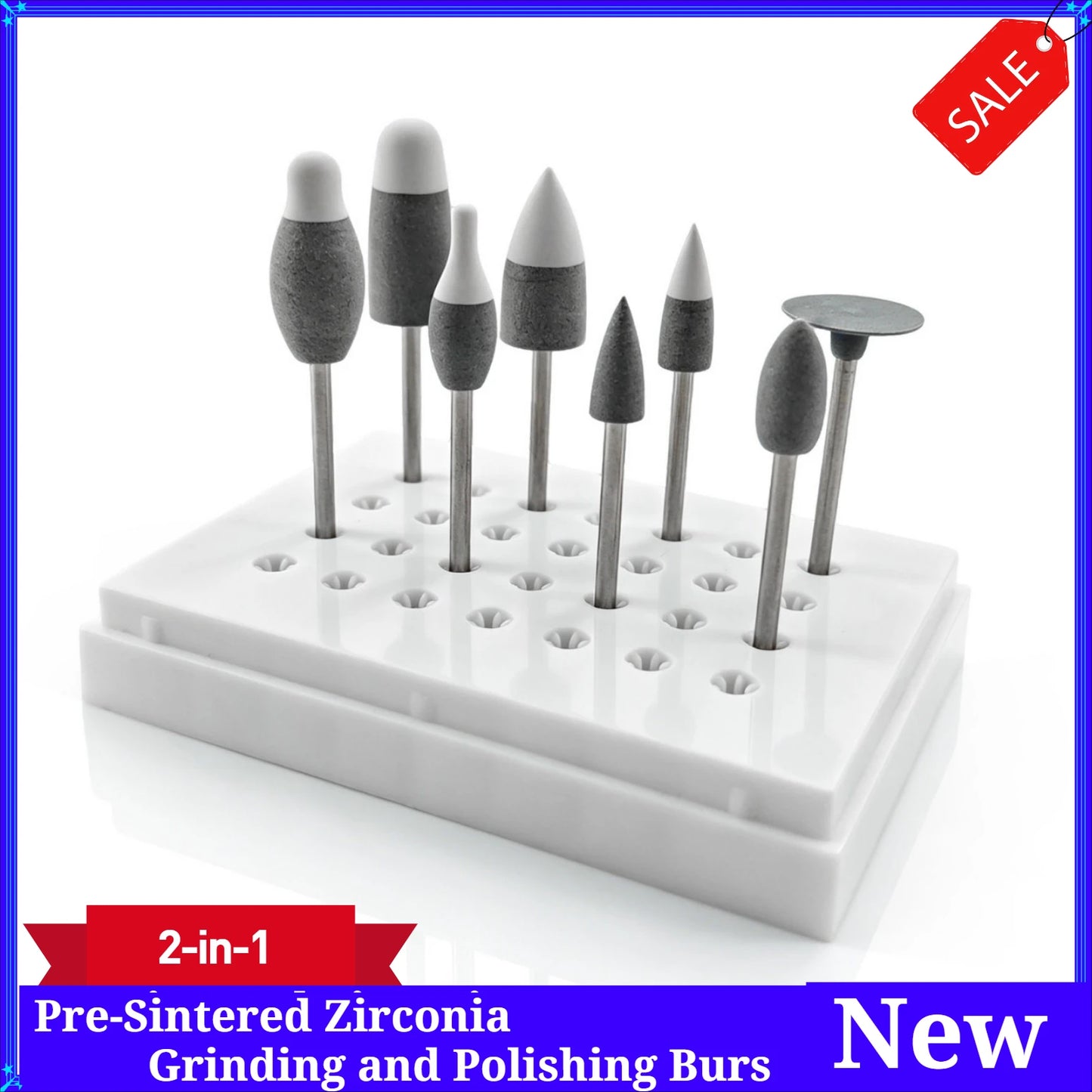 Dental Lab 2-in-1 Grinding Polishing Hand Tool for Pre-Sintered Zirconia Green State Zirconia Restoration Finishing Rotary Tool