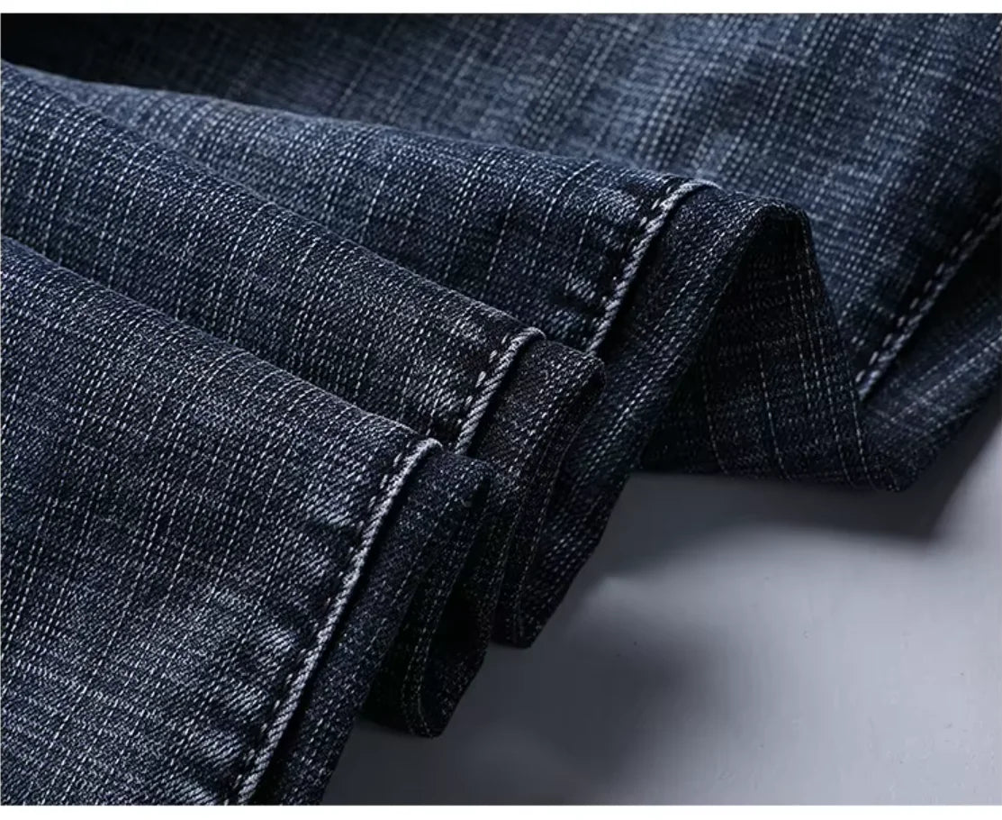 2026 New Business Men's Jeans Casual Straight Stretch Fashion Classic Blue Black Work Denim Pant Trousers Male  Clothing