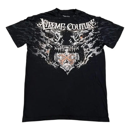 imited Stock Men's Harvester Skull T-Shirt Gothic Wings Cross Print  Vintage Streetwear Soft Breathable FabricL