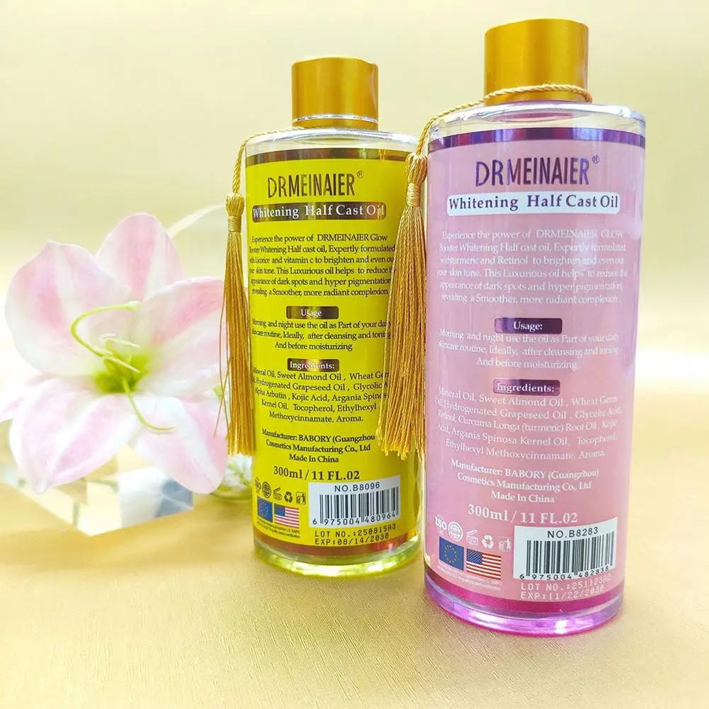 Booster Lightening Radiance Half Cast Oil 300ml Brightening Body Oil for All Skin Types, Brightening & Repairing Body Oil Skinca