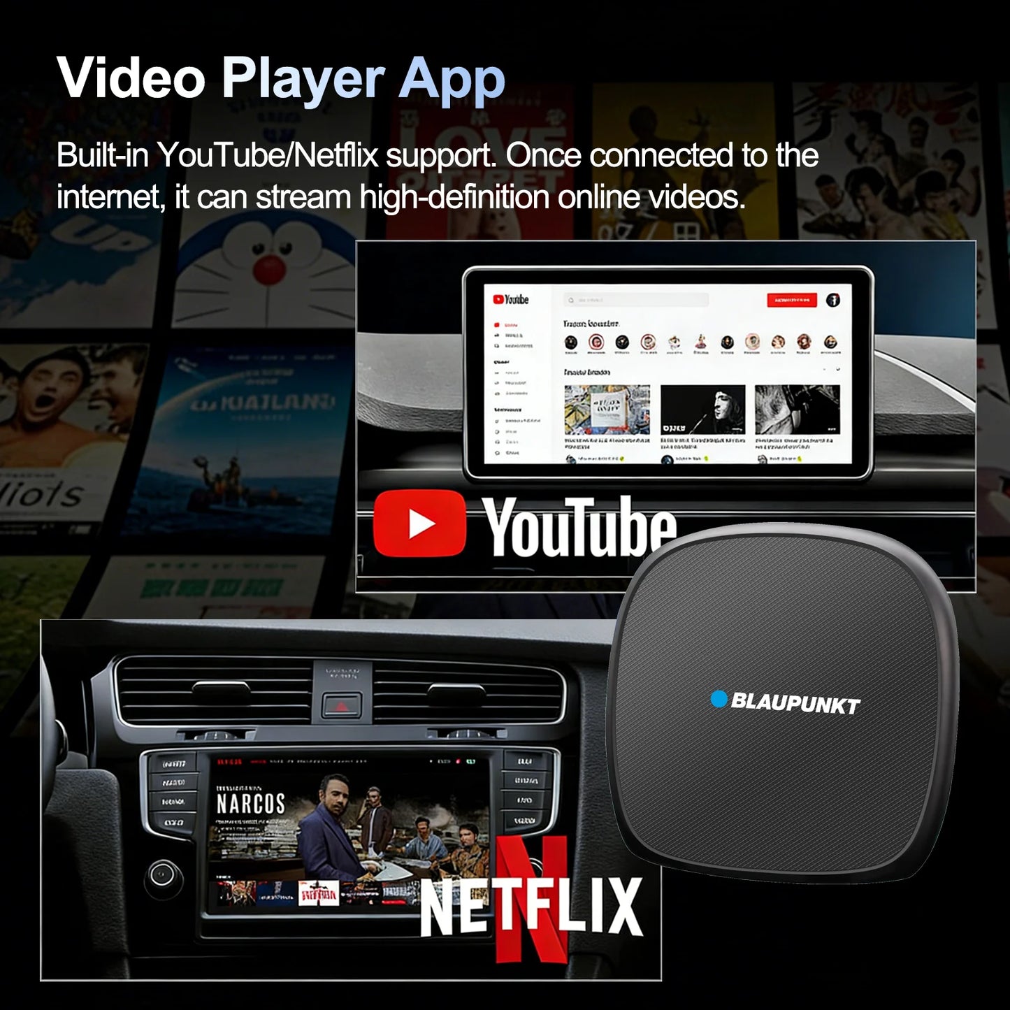 Android 13 Android Auto Wireless CarPlay AI TV Box QCM6115 8-Core Split Screen 64G 128G For Netflix Play Store