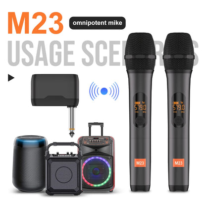 Wireless Microphone M23-4 UHF Recording Universal Karaoke Mic With Lithium Battery Receiver For Party Church Speaker