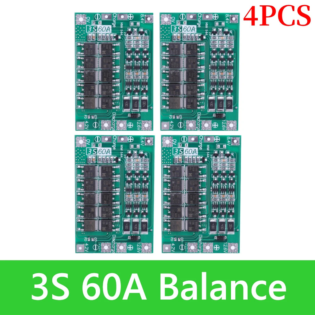 BMS 3S/4S 5A 10A 20A 25A 40A 60A Płytka zabezpieczająca ładowarkę do akumulatorów litowo-jonowych 18650 do wiertarki 12 V z funkcją wzmocnienia/balansu