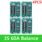 BMS 3S/4S 5A 10A 20A 25A 40A 60A Płytka zabezpieczająca ładowarkę do akumulatorów litowo-jonowych 18650 do wiertarki 12 V z funkcją wzmocnienia/balansu