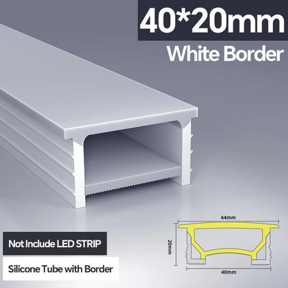 1M-10M LED Neon Rope Tube Soft Silicone Diffuser Channel Black/White Flexible Ribbon Strip Light for Recessed Channel