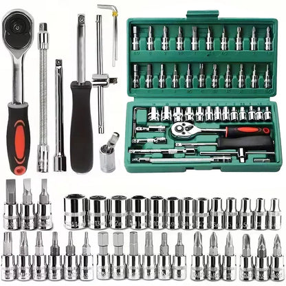 46-Piece Socket Wrench Set Car Motorcycle Auto Protection Set Household Xiaofei Hardware Tools Combination Set