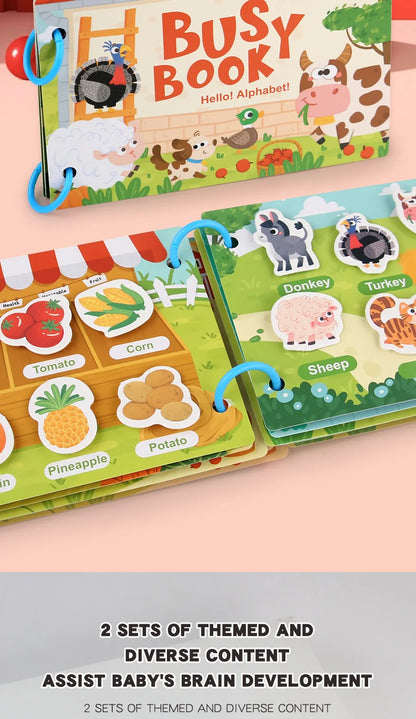 Busy Book for Kids Quiet Book Sticker Montessori Early Educational Toy Toddlers Matching Puzzles Game Baby Learning Toys Gifts