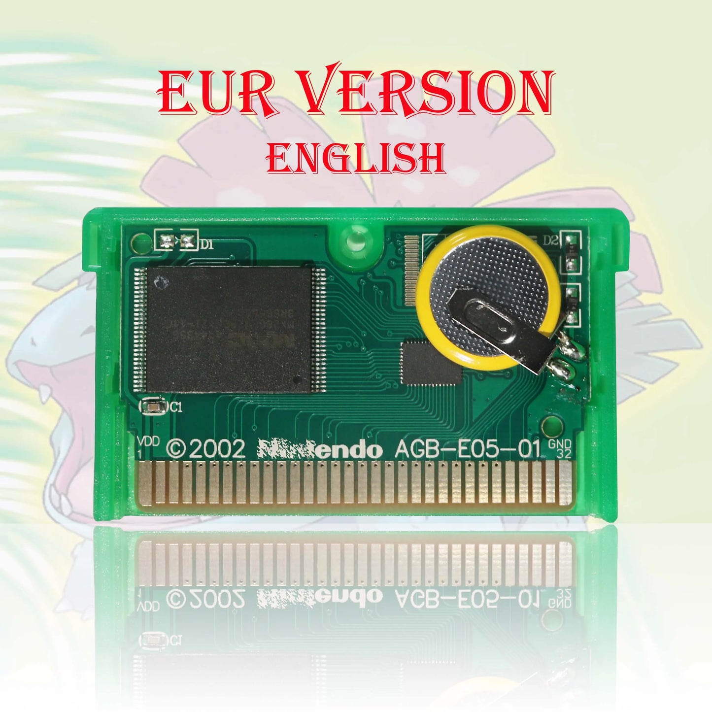GBC/GBA EUR Version Pokemon Crystal/Yellow/Emerald/Fire Red/Leaf Green Game Cartridge Video Game Card High Quality with Battery