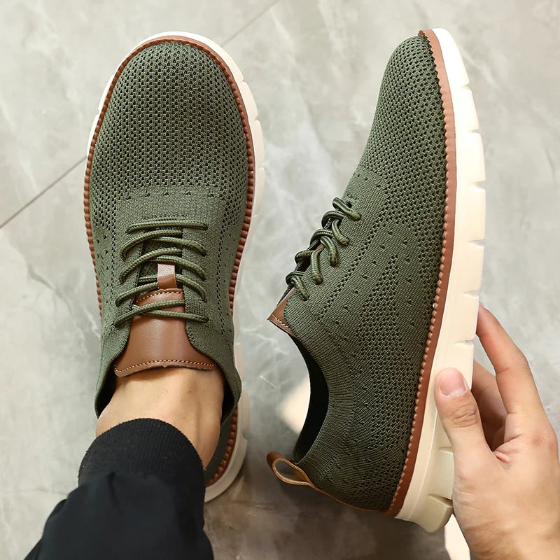 Ultra-Light Casual Knitted Shoes for Men Breathable Slip-Resistant Sneakers 2025 Flexible Soft Sole Trendy Comfortable Shoes Men