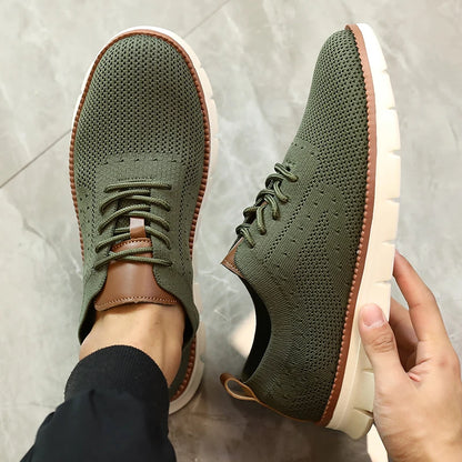 Ultra-Light Casual Knitted Shoes for Men Breathable Slip-Resistant Sneakers 2025 Flexible Soft Sole Trendy Comfortable Shoes Men