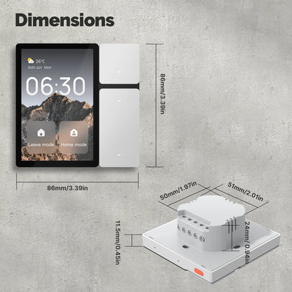 MOES Tuya WiFi Smart Control Panel 3.5" Touch Screen, 3 Relays & Buttons, IR Remote, Bluetooth Sigmesh Hub, Home Automation