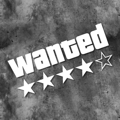 Wanted Star Vinyl Decal - Waterproof Motorcycle Car Scooter Sticker for Fuel Tank Side Panel DIY Decoration