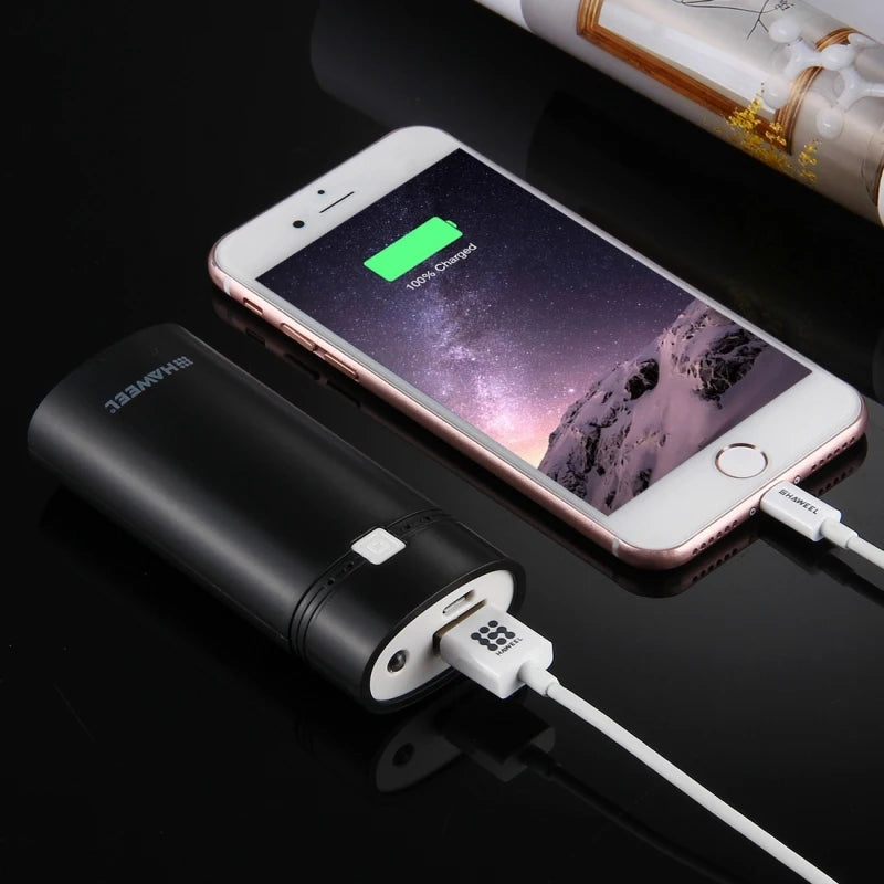 HAWEEL Phone Power Bank Box DIY 2x 18650 Battery 5600mAh Power Bank Shell Box with USB Output & Indicator, , Battery Not Include