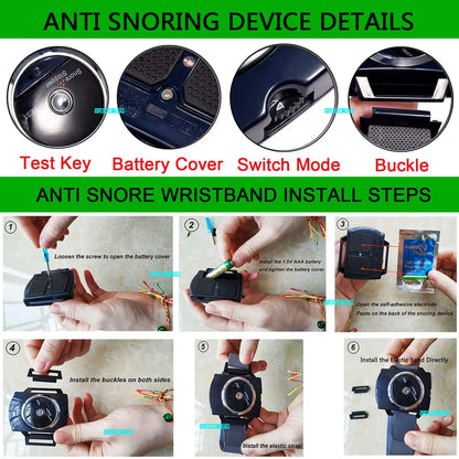 Professional Electronic Auto Anti Snore Wristband New Cessation Cure Solution Sleeping Night Guard Aide Snore Go Away Biosensor