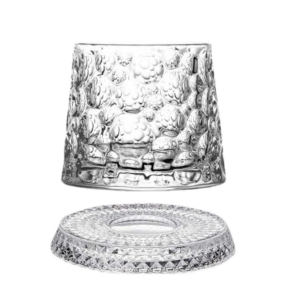 280ML Rotating Whiskey Glass Creative Crystal Premium Beer Cup Str Relief Liquor Cup With Base Straight Drink Mold Wine Glass