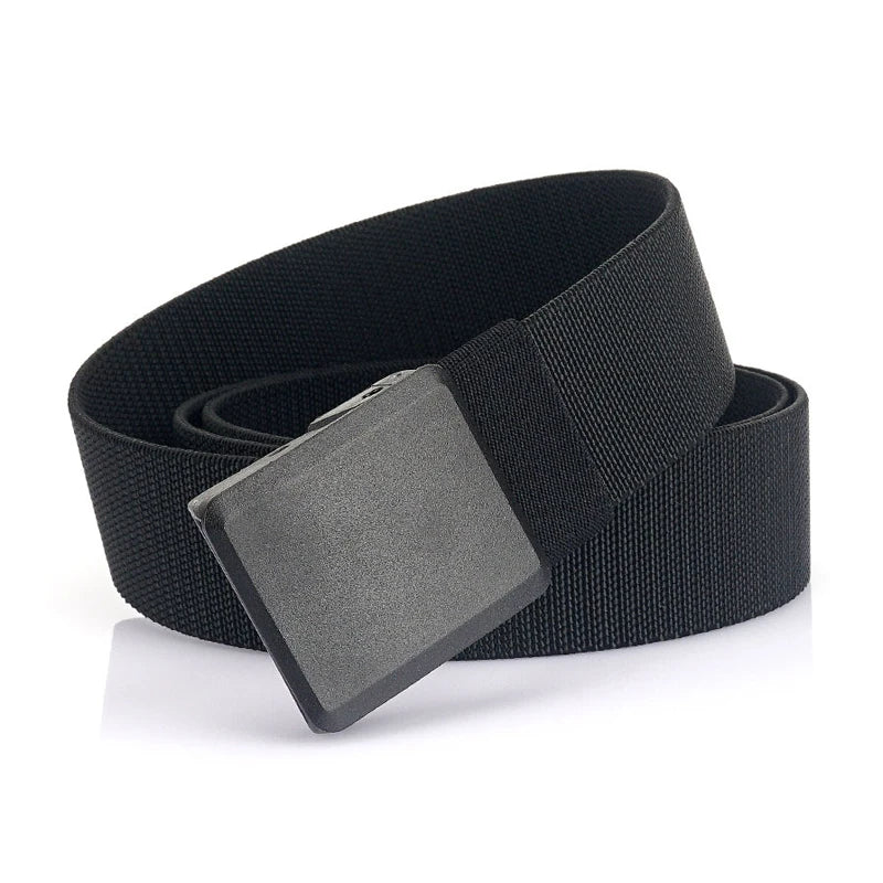 New Metalless Elastic Belt for Men and Women Premium Plastic Buckle Stretch Casual Belt 120cm Jeans Girdle Male