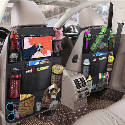 Car Backseat Organizer with Touch Screen Tablet Holder Auto Storage Pockets Cover Car Seat Back Protectors Car Accessories