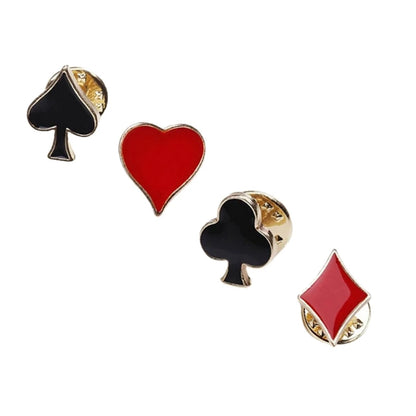 4 Pack Collar Pins Card Brooches Versatile Accessories Lapels Pin Suit Brooch Perfect Gift for Men and Women