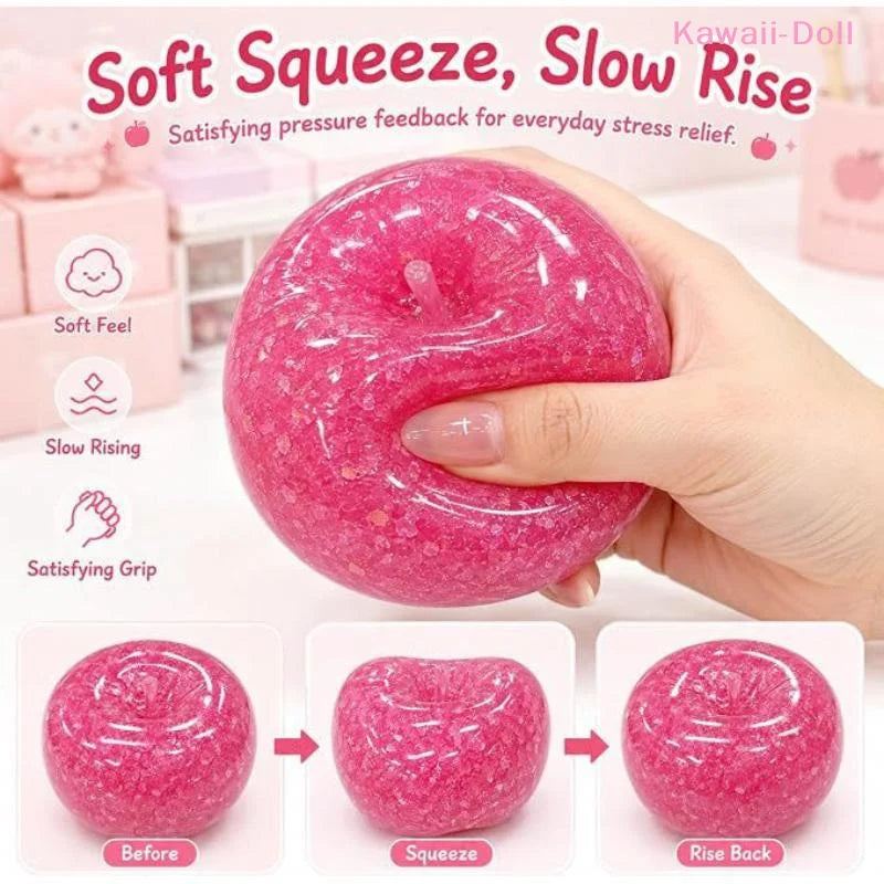 [DO]1Pcs Apples Fidget Toys Big Apples Stress Ball Slush Material Squeeze Toy ASMR Sensory Toys For Anti-Stress Festival Gift