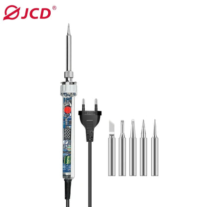 JCD 100W New Electric Soldering Iron P907 110V 220V Adjustable Temperature LCD Digital Display With Switch Welding Repair Tools