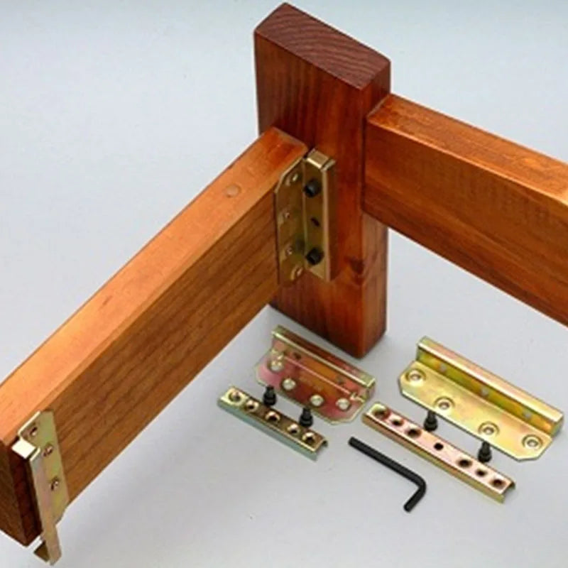 D9-Bed Rail Bracket - Bed Rail Fittings - Heavy Duty Non-Mortise - Set Of 4 (Screws Included)