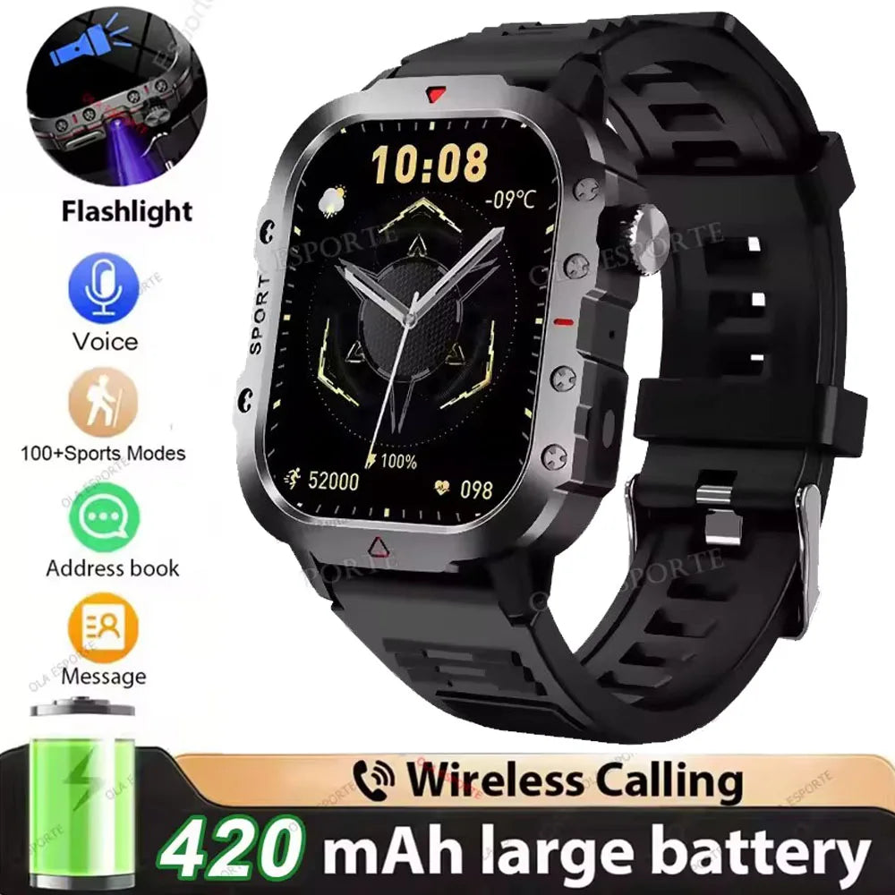 2026 New SmartWatch Men Militray Outdoor GPS Sport Watches Heart Rate Sleep Waterproof Smart Watch IOS Android