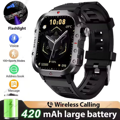 2026 New SmartWatch Men Militray Outdoor GPS Sport Watches Heart Rate Sleep Waterproof Smart Watch IOS Android