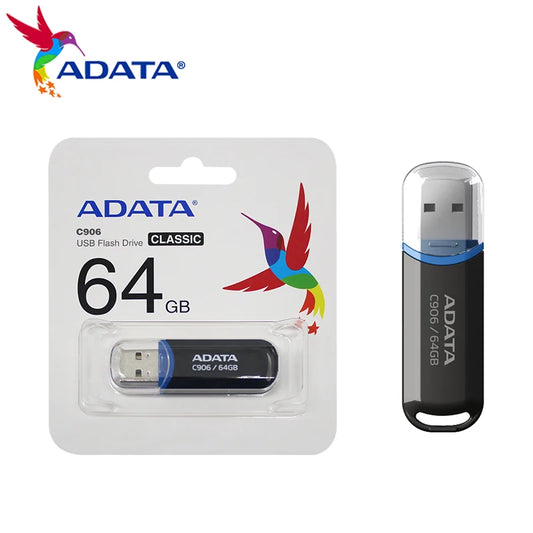 ADATA USB 2.0 pamięć flash C906 Pendrive 8GB 16GB 32GB 64GB USB Pamięć flash Biała Czarna Mini przenośny Pen Drive Do komputera