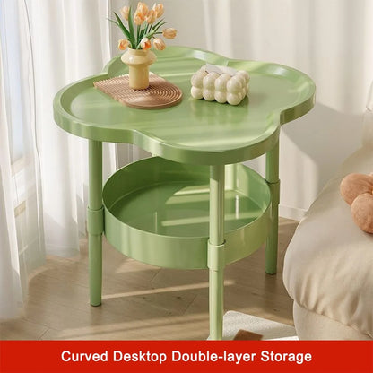 Trendy 40*40CM Side Table Plastic Samll End Table With Storage Easy to Assemble Bedside Table for Living Room