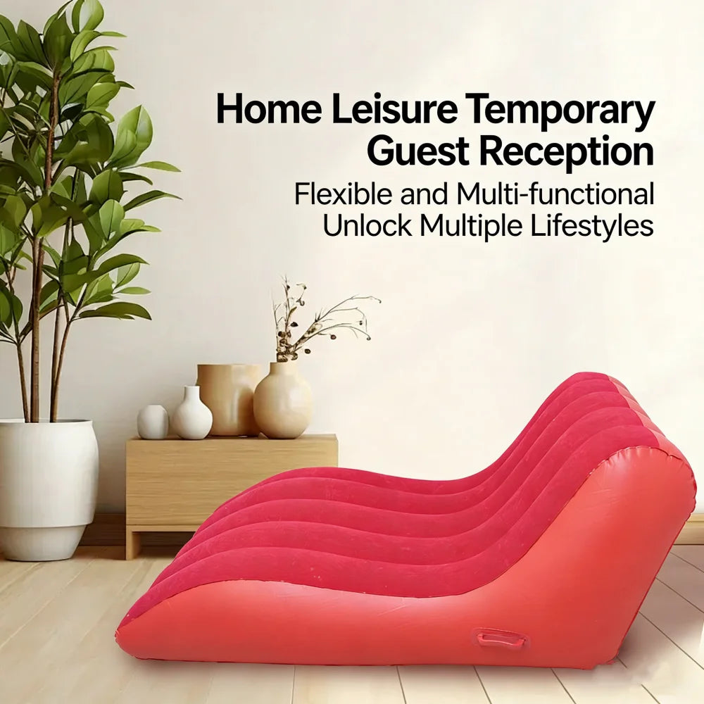 Outdoor Inflatable Velvet Lazy Sofa Tent Portable Camping Home Use S-Shape Lazy Sofa for Relaxing And Reclining