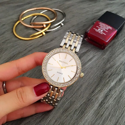 New Women's Watches Luxury Brand Contena Ladies Quartz Watch Full Stainless Steel Female Clock Wristwatches Gift Reloj Mujer