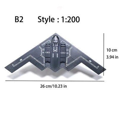 1:200 Scale Plane US Air Force B2 B-2 A Ghost Aircraft ABS Die-Cast Aircraft Model Toy Collection Gift Display