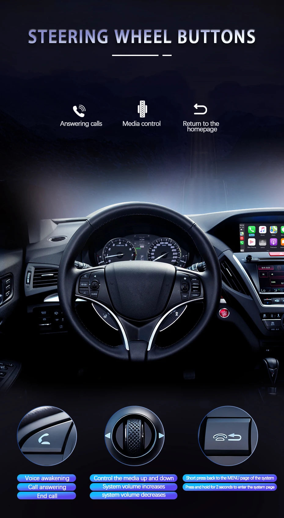 Car Ai Box Wireless Apple Carplay Android Auto For Acura YD3 MDX RDX TLX ILX RLX Honda Odyssey Original Screen Support Mirroring