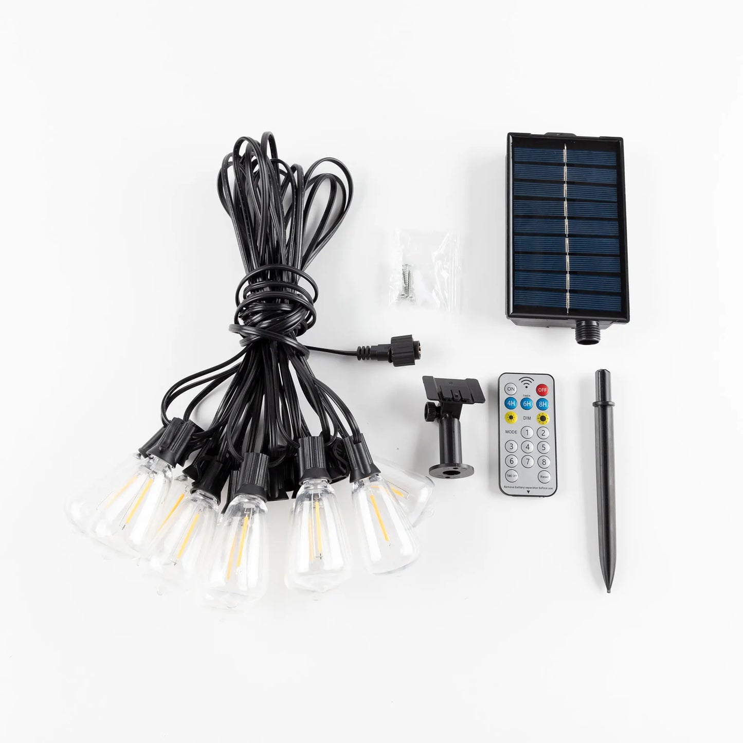 Solar Globe LED String Lights G40 Patio Light USB Recharger 8 Light Modes Remote Control Garden Solar Weatherproof Hanging Light