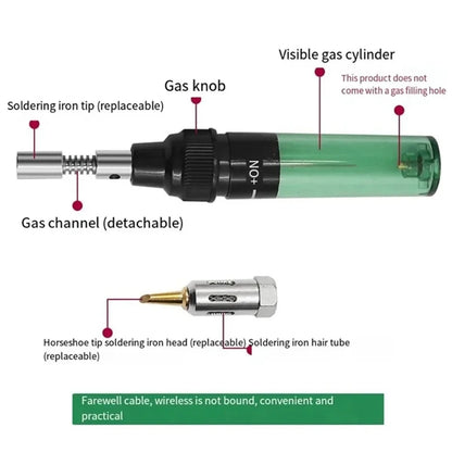 Portable Soldering Iron Kit 1300 Celsius Welding Pen Burner Blow Torch Gas Soldering Iron Cordless Butane Tip Tool