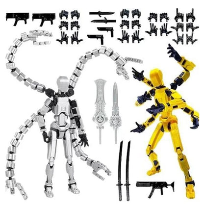 Assembly Toys T13 Action Figure 3D Printed Multi-Jointed Movable Titan 13 Lucky Dummy Robot Action Figure Desktop Toys