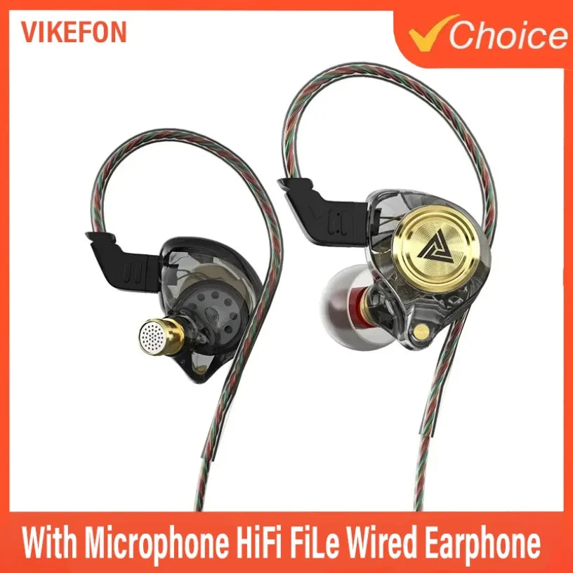 QKZ CK5 FiLe Wired Earphone Professional Gaming And Sports Noise Cancelling Headphones with Microphone HiFi Music Earphone