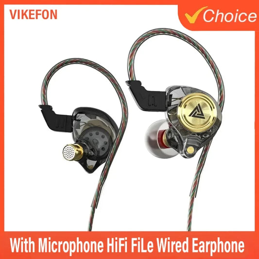 QKZ CK5 FiLe Wired Earphone Professional Gaming And Sports Noise Cancelling Headphones with Microphone HiFi Music Earphone