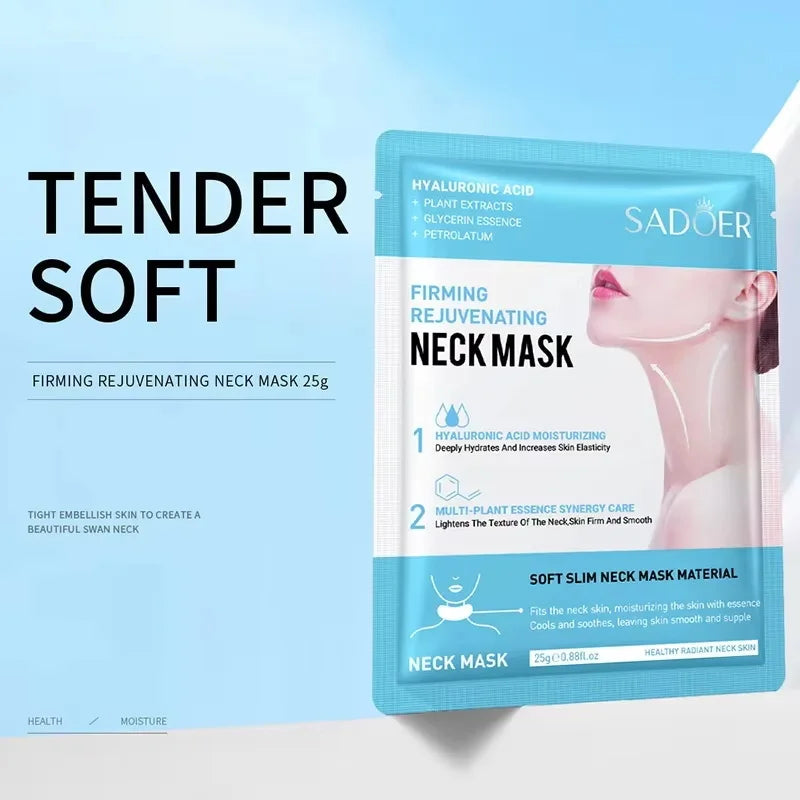 3/5pc SADOER Hyaluronic Acid Neck Mask Collagen Firming Neck Masks Nourishing Brightening Beauty Moisturizing Necks Skin Care