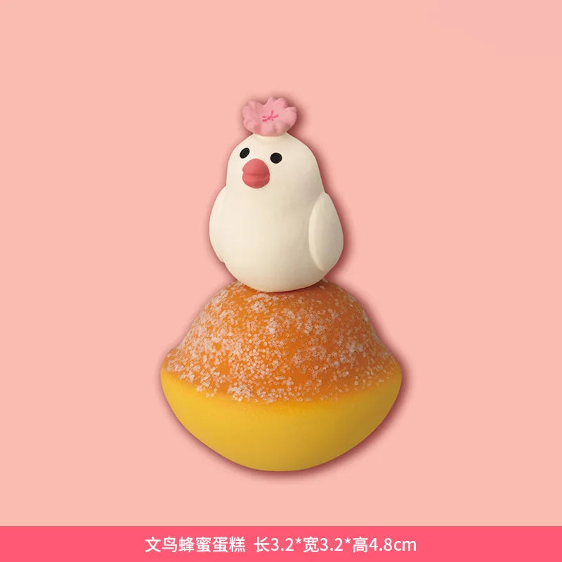 Sakura Series Miniature Zakka Japanese Style Cute Handmade Cat Rabbit Bird Figurines Resin Ornament Desktop Car Home Decor Gifts