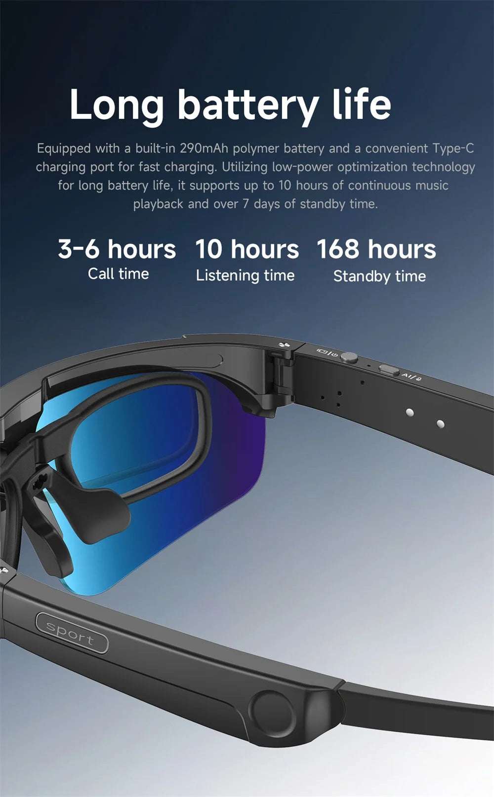 Inteligentne okulary rowerowe AI 4K HD z kamerą 800W, połączenia Bluetooth, tłumaczenie, stabilizacja obrazu, przeciwsłoneczne, dla mężczyzn i kobiet, anty-UV, wodoodporne, muzyka