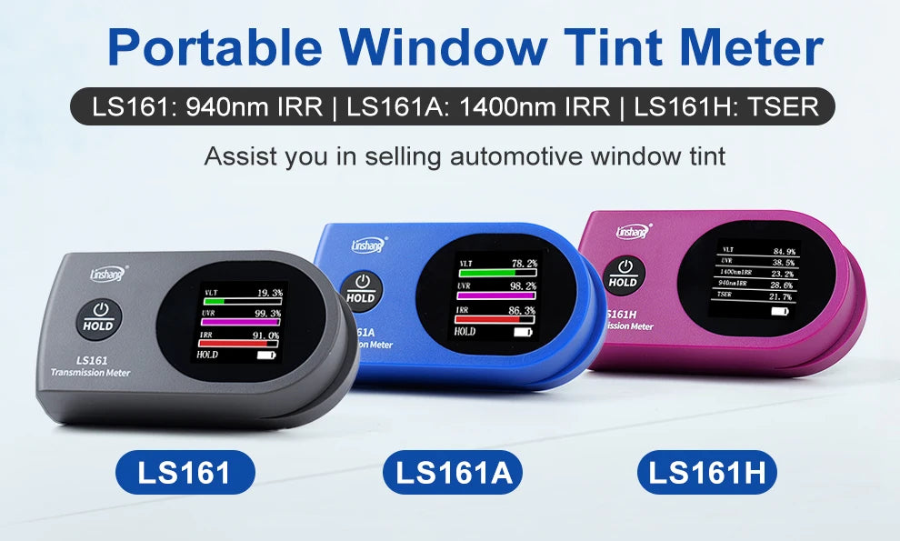 New Arrival Window Tint Meter TSER VLT UV IR Transmission Tint Meter LS161 LS161A LS161H Solar Film Tester for Cars