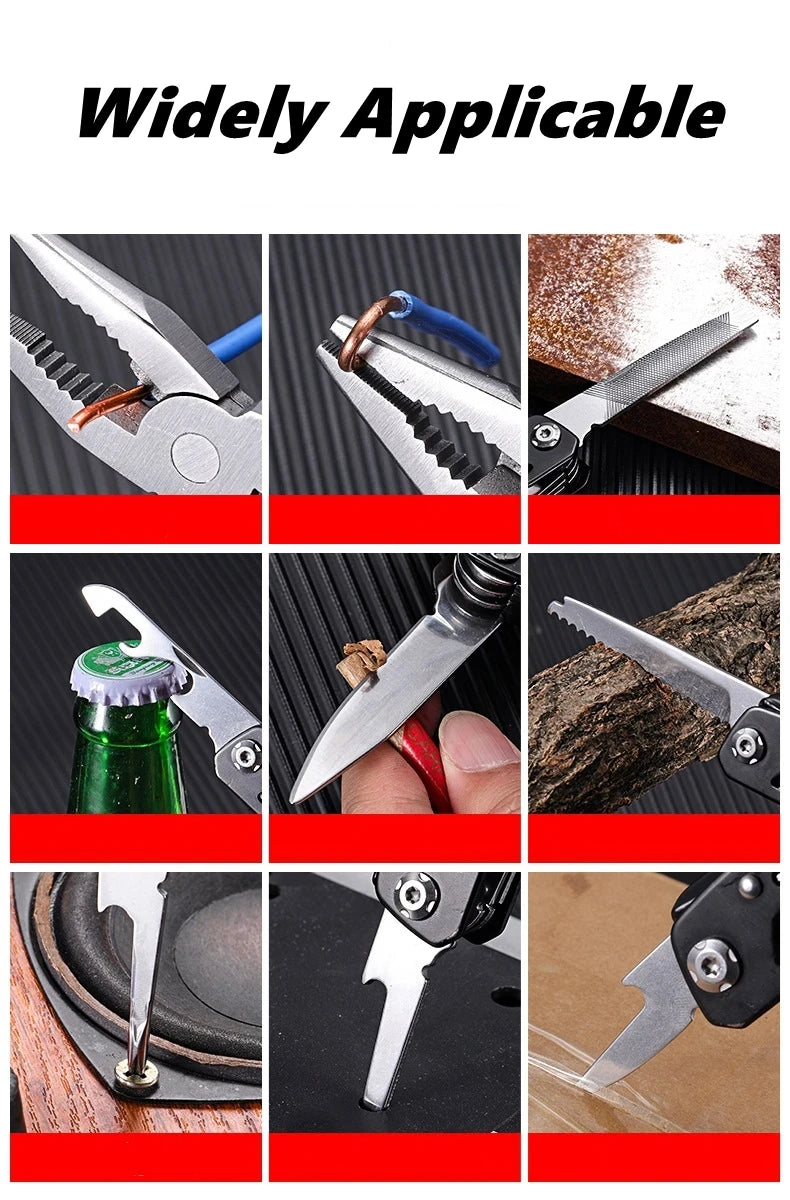 Pocket Mini Pliers Screwdriver Folding Small Multitool Opener Nail File Precision Pliers Hand Tools Outdoor Emergency Tool