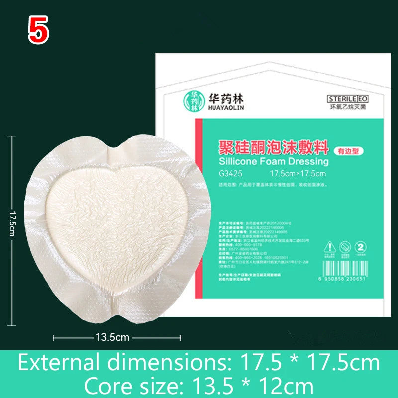 High Absorption Soft Polysiloxane Gel Polyurethane Foam Dressing Postoperative Wound Patch Cesarean Section Patch Pressure Sore