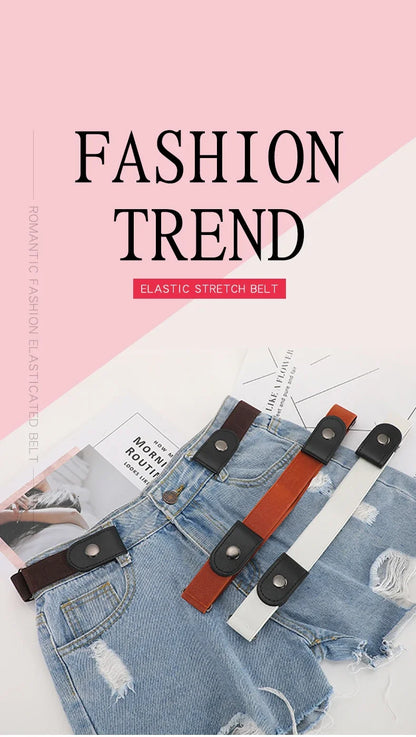 1pc Buckle-Free Belt For Jean Pants,Dresses,No Buckle Stretch Elastic Waist Belt For Women/Men,No Bulge,No Hassle Waist Belt