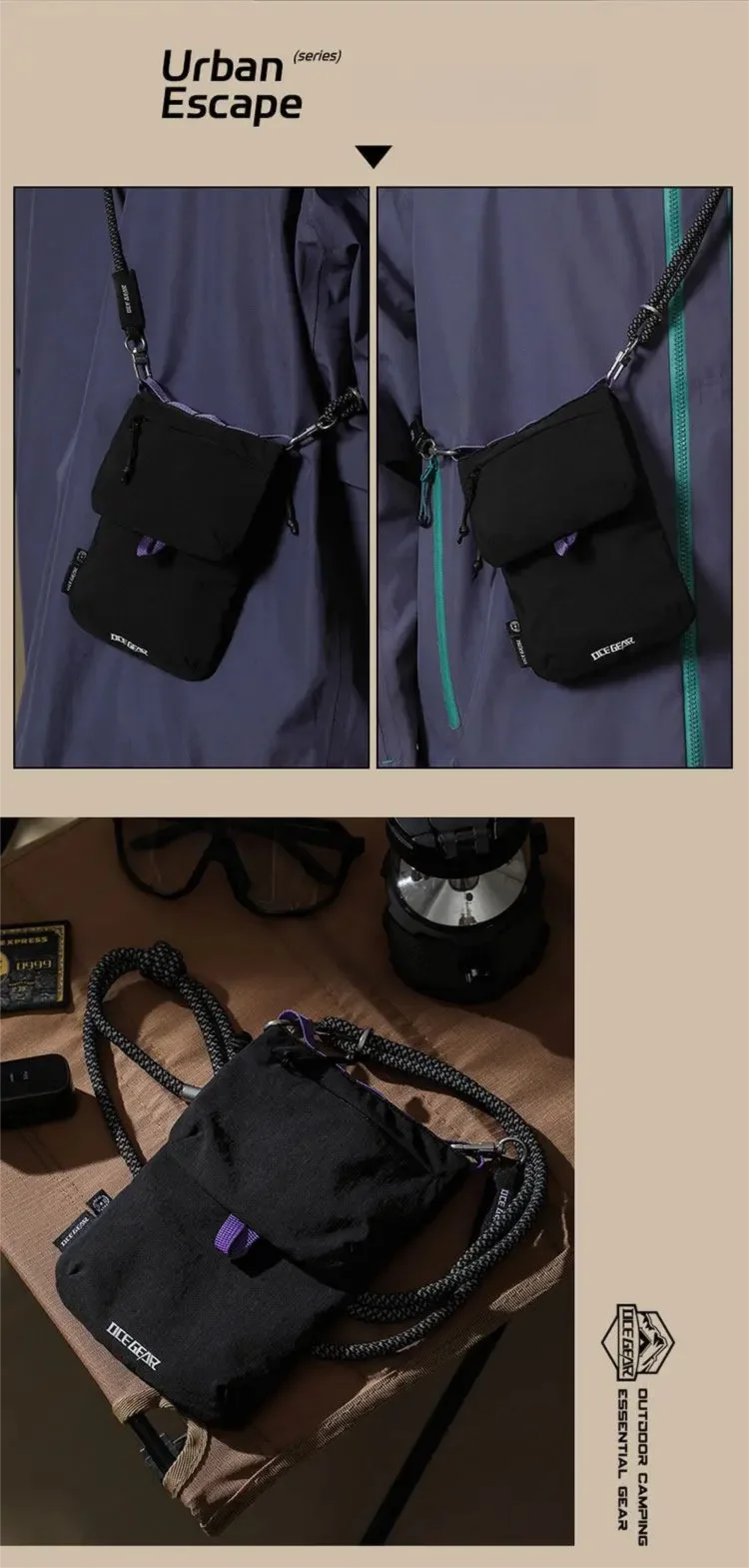 OCEGEAR Crossbody Bag Multifunctional Mini Anti-Theft Credit Cards Phone Shoulder Bag Travel Business Small Sling Purse Bag