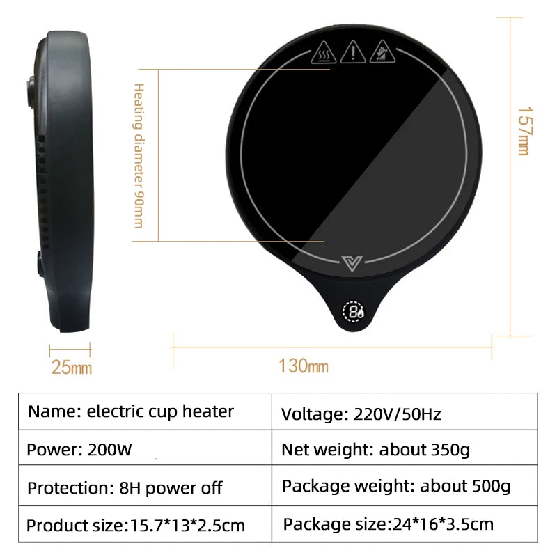 110V/220V Cup Heater Mug Warmer 100°C Hot Tea Makers Warmer Coaster 5 Gear Temperature Cup Heaters Coffee Milk Tea Heating Pad