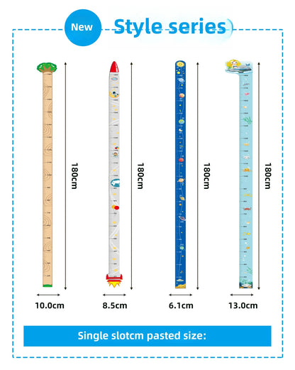 Cute Cartoon Height Sticker Unicorn Dinosaur Giraffe Wall Height Measuring Ruler Stickers For Kids Room Kindergarten Decor